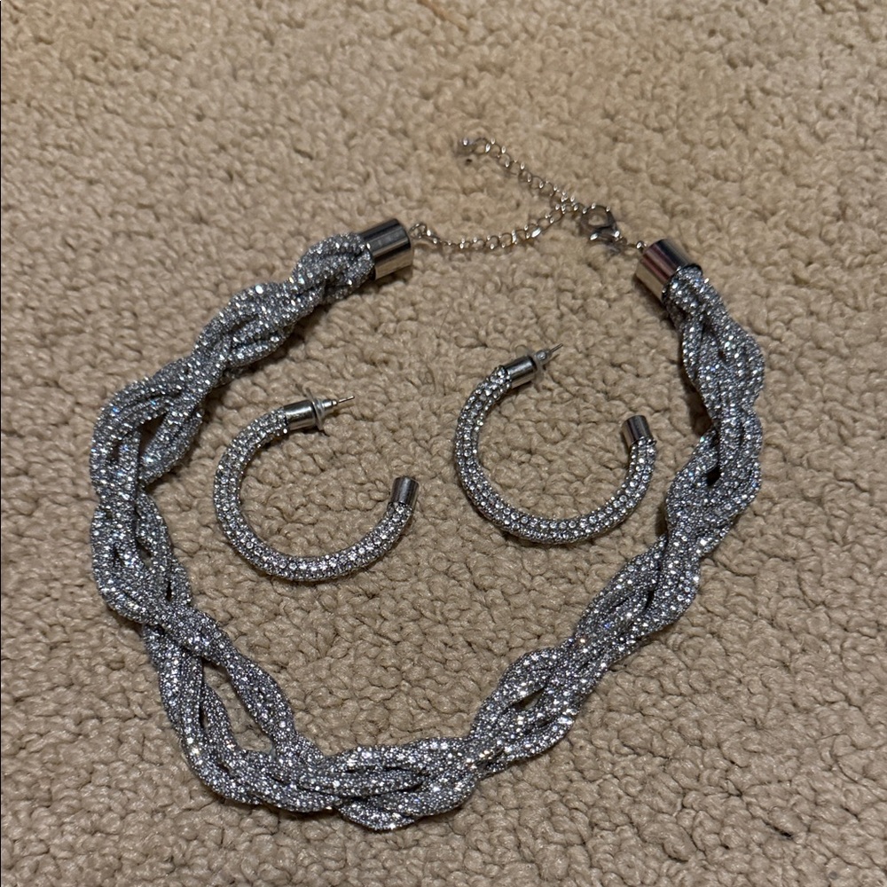 Elegant Sparkling Silver Jewelry Set by A New Day